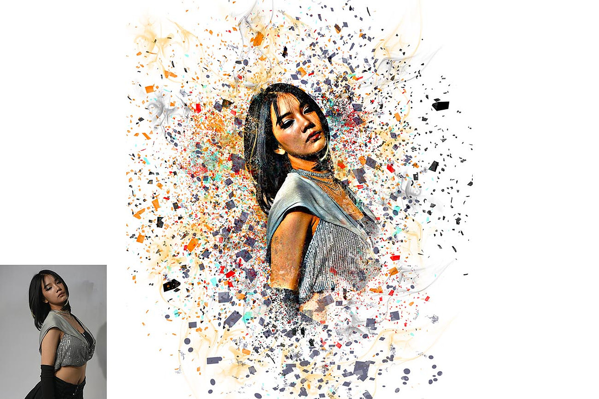 Shattered Painting Photo Effect, an Action Add-On by Studio Retouch