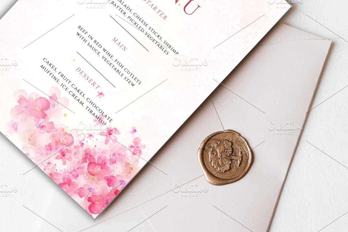 Pink Cherry Blossom Wedding Suite, a Print Template by TheSimplySereneShop (Photo 5 of 7)