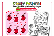 Comfy Patterns Bold & Easy Coloring, an Animal Illustration by Printable Design Store (Thumbnail 1 of 4)