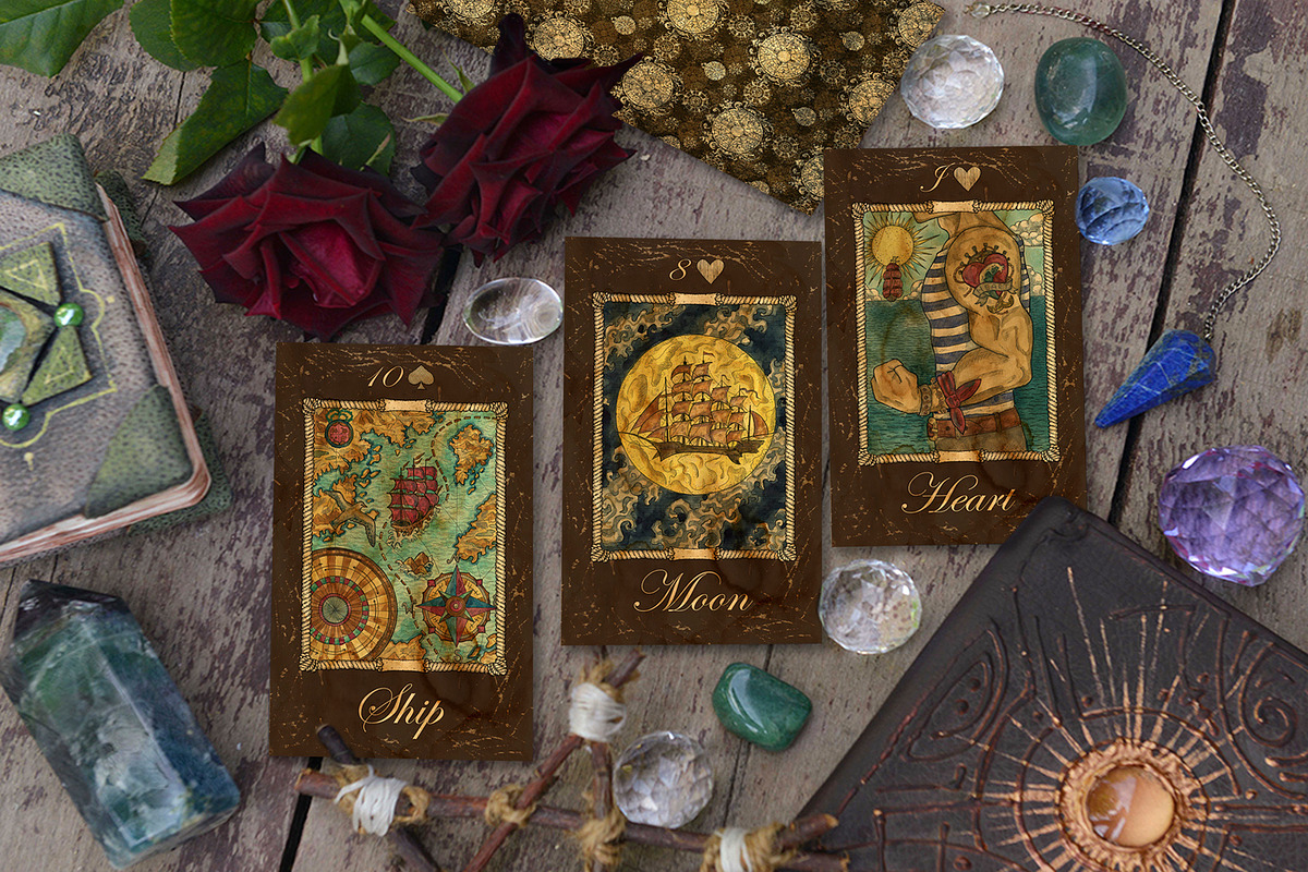 Old Marine Lenormand Deck colorful, a Transportation Illustration by Samiramay (Photo 6 of 7)