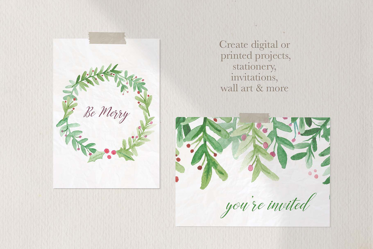 Christmas Watercolor Collection, an Illustration by Chelsea Bromley (Photo 4 of 7)