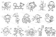 Set of cartoon kids, doodle children, a Person Illustration by Bubert Art (Thumbnail 2 of 4)