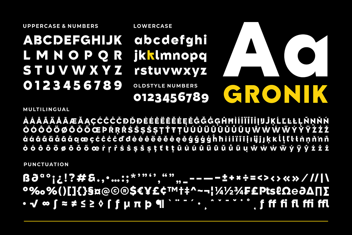 Gronik - Geometric Display Sans, a Sans Serif Font by Ainun Jinan (Photo 9 of 9)