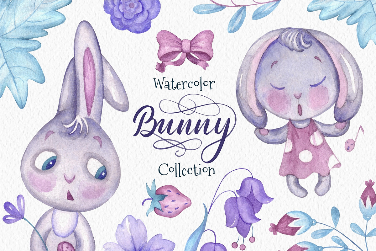 Bunny. Watercolor Сollection, an Animal Illustration by Warm Hearted Studio (Photo 1 of 7)
