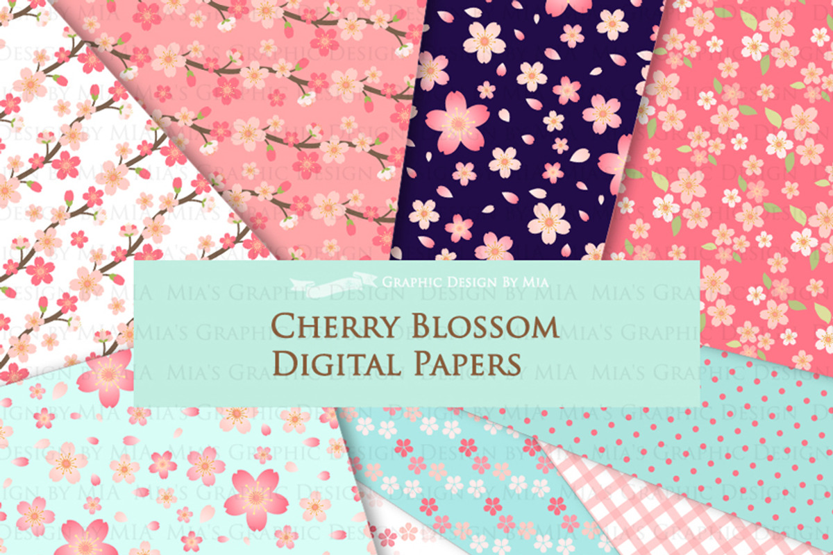 Cherry Blossom Flower Set, an Illustration by Mia's Graphic Design (Photo 8 of 9)