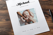 Modern Newborn Photo Birth Card, a Card Template by Filip Studio (Thumbnail 3 of 3)