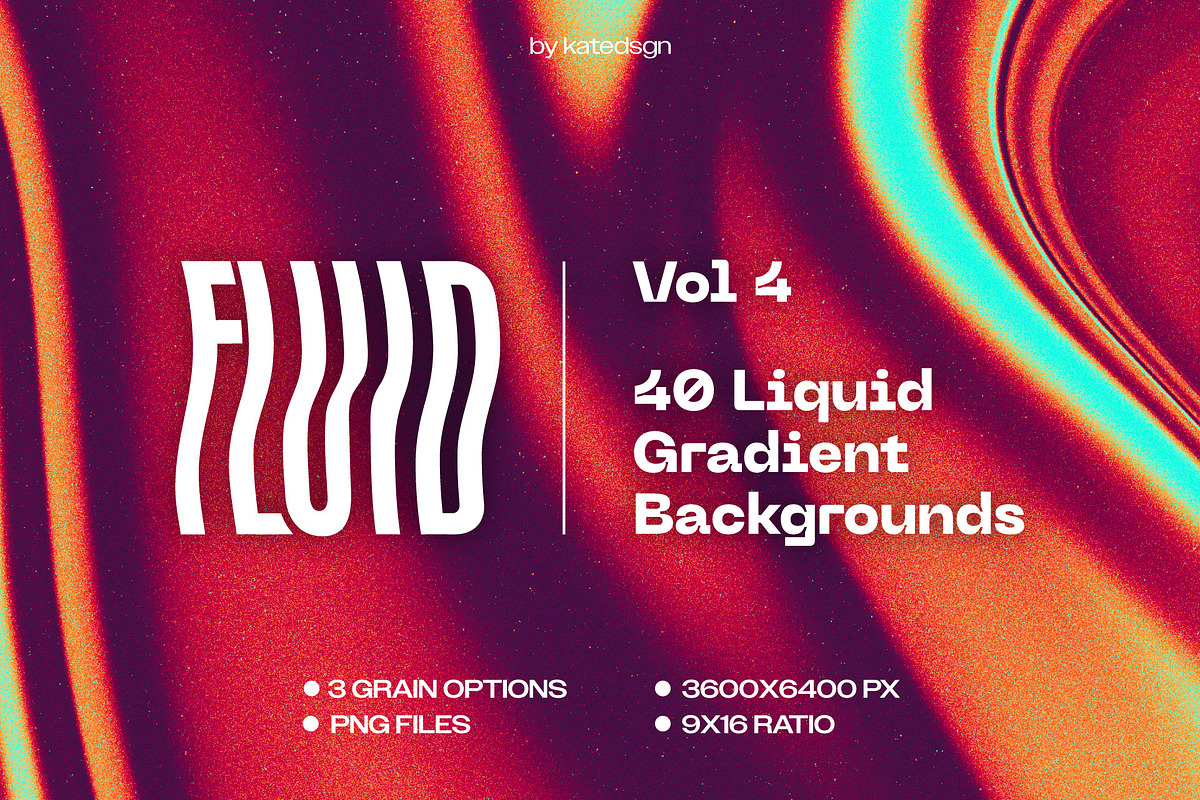 Fluid 4 Retro-Futuristic Backgrounds, a Background Graphic by Katedsgn (Photo 1 of 13)