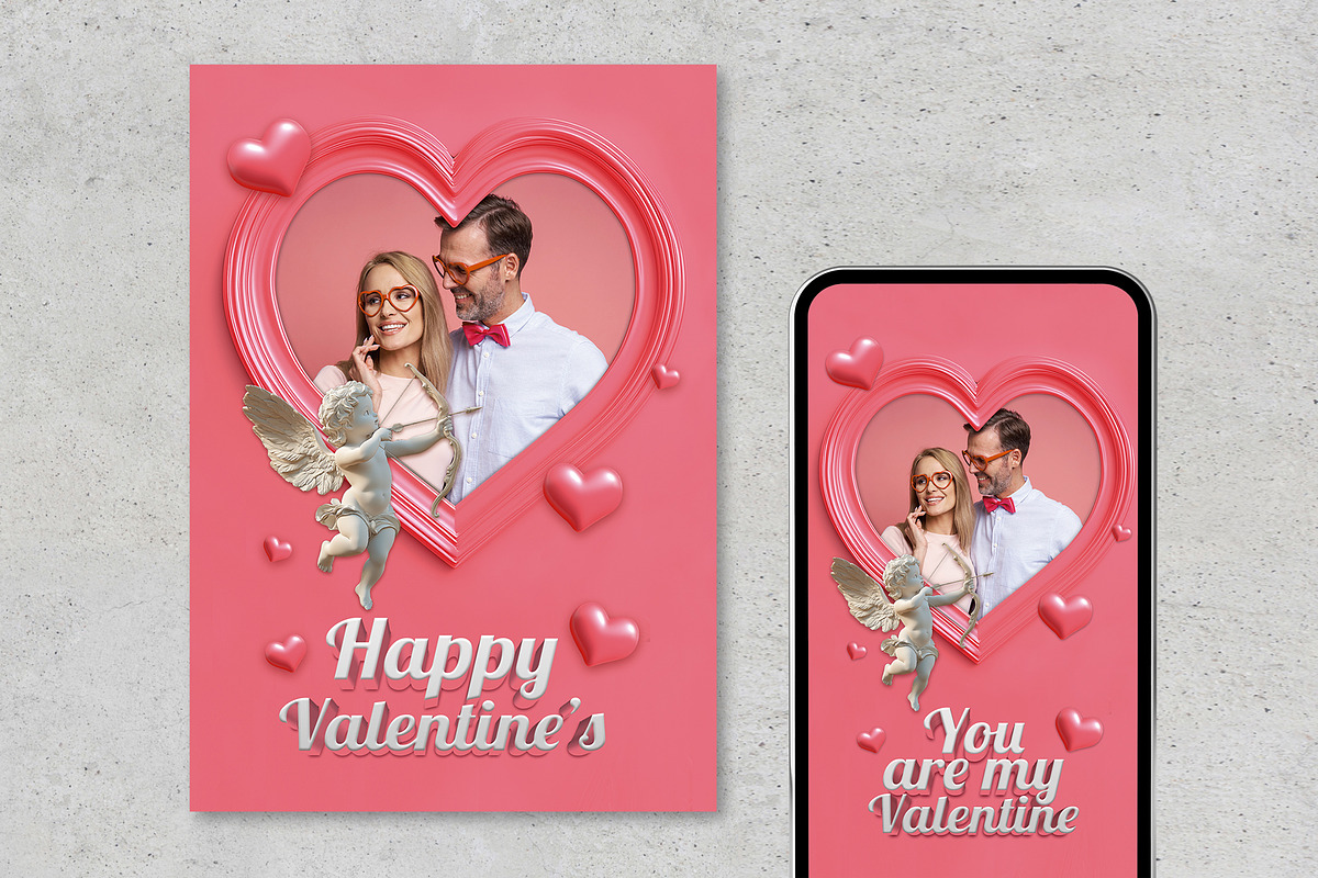 Valentine’s Day Flyer & Digital Card, a Design Template by McLittle Stock (Photo 1 of 4)