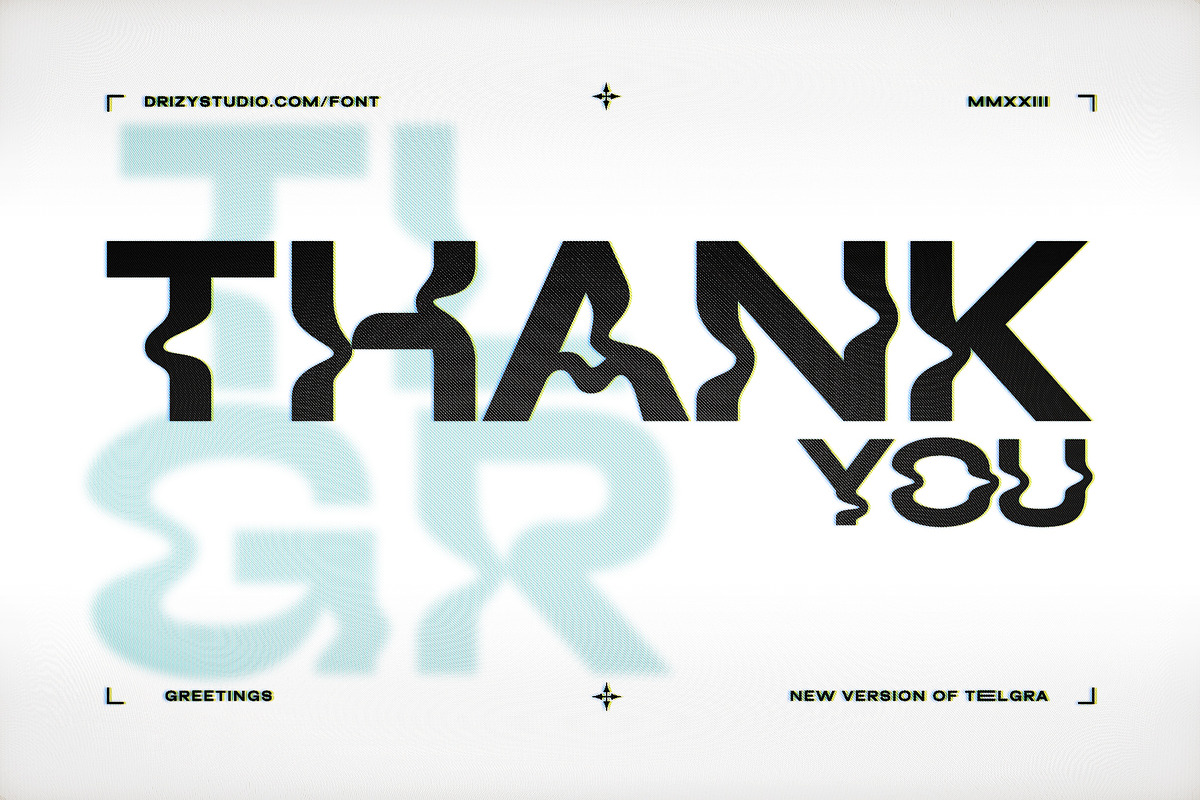 Telgra Neue - An Experimental Warped, a Font by Drizy (Photo 9 of 9)