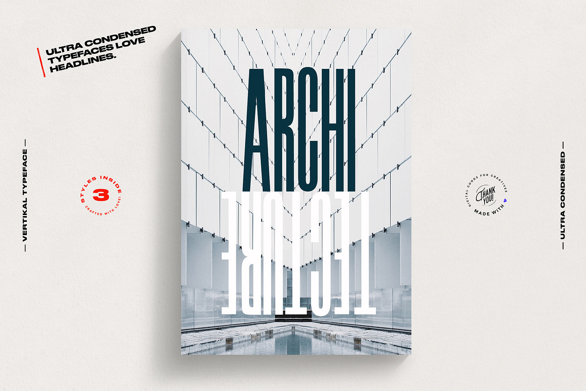 VERTIKAL — 3 CONDENSED FONTS, a Sans Serif Font by Madebysté. (Photo 9 of 15)