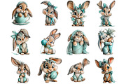 Watercolor Easter Cute Baby Bunny, an Illustration by DreamArtGraphic (Thumbnail 3 of 4)