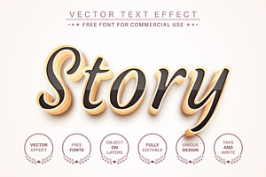 Gold Story - Editable Text Effect