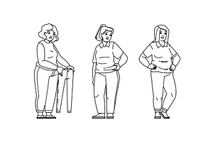 lifestyle overweight woman vector, a Person Illustration by pikepicture