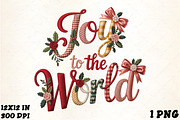 Embroidery Christmas Joy to the PNG, an Illustration by CrexoraLab (Thumbnail 1 of 6)