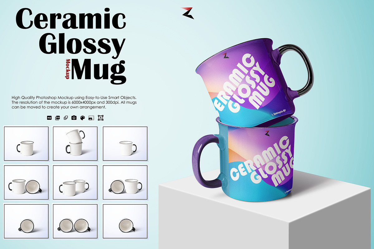Ceramic Mug Mockup 6K, a Cups & Container Mockup by Zabiegala MP (Photo 1 of 7)
