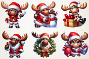 Christmas Santa Moose Clipart, an Illustration by RobertsArt (Thumbnail 4 of 7)