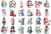 Snowman Winter Clipart, an Illustration by Daily.Designs (Thumbnail 2 of 4)