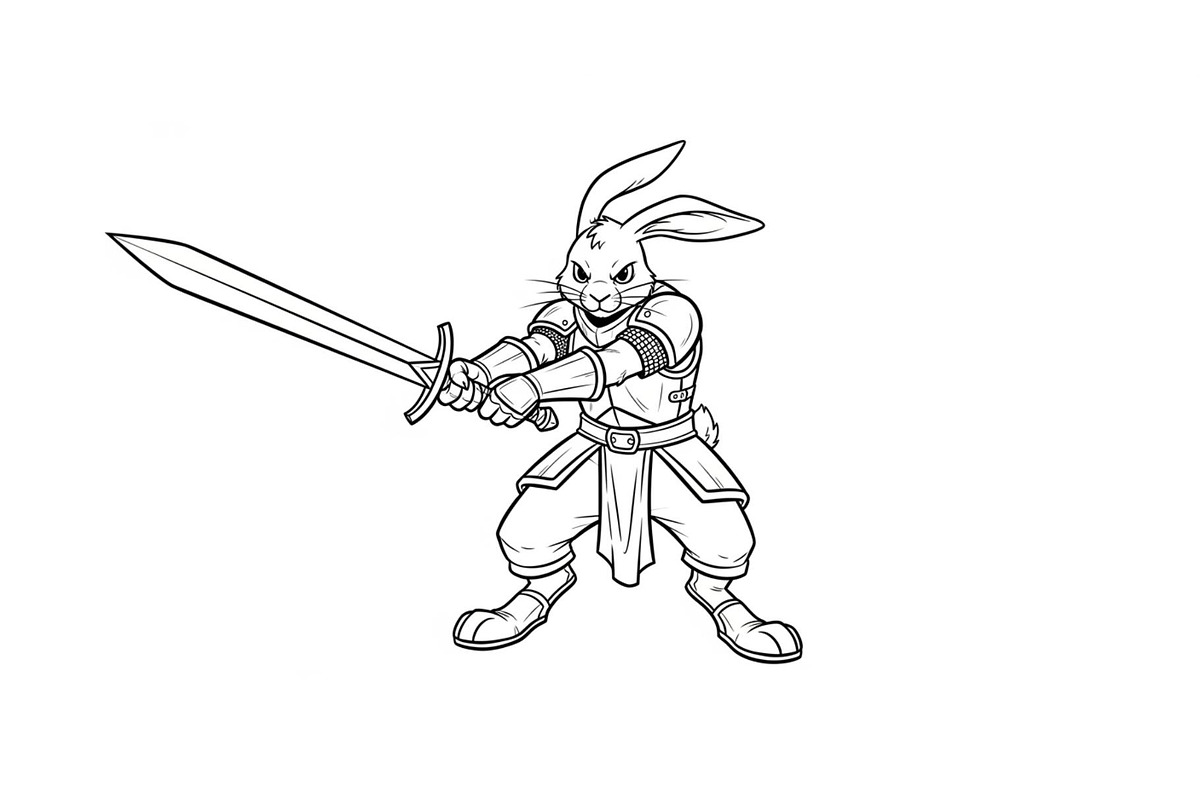 Warrior Bunny Knight Silhouette, an Illustration by jahid234 (Photo 18 of 49)