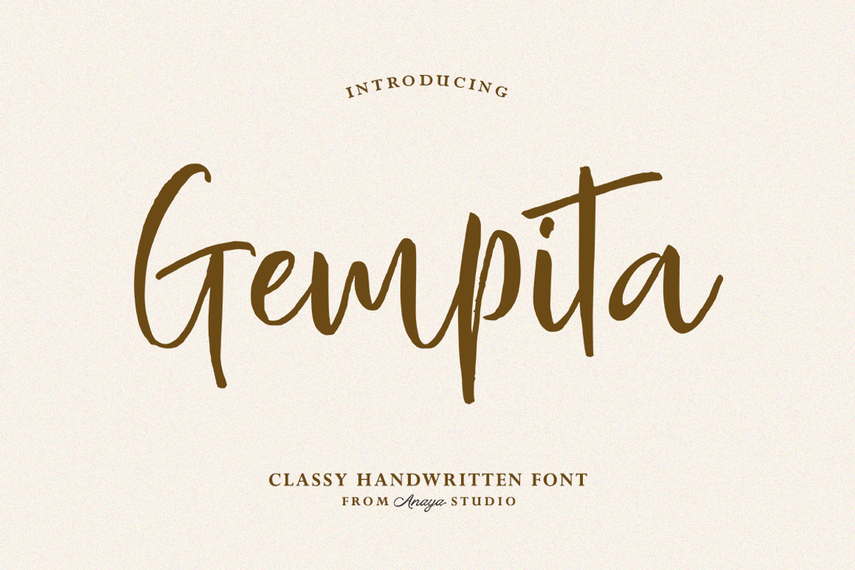 Gempita, a Script Font by AnayaStudio (Photo 1 of 8)