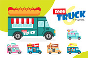 Set of vector food trucks, an Object Graphic by flatart (Thumbnail 1 of 7)