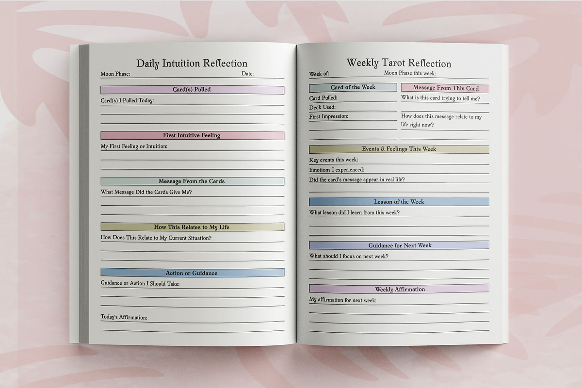 Tarot Reading & Moon Phase Journal, a Design Template by Book2bees (Photo 4 of 4)