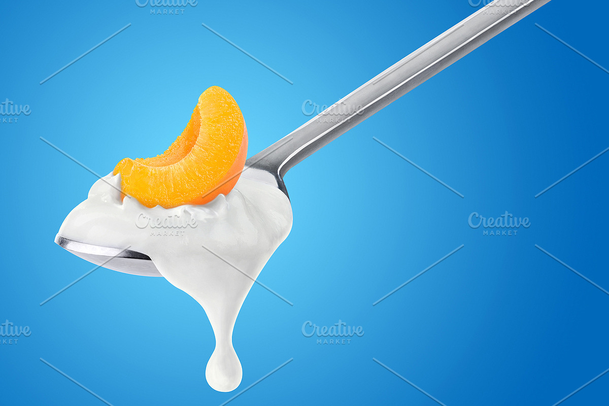 Fruit yogurt on spoons, an Object Graphic by Fruits+Veggies (Photo 11 of 14)
