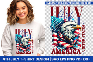 4th of July America T-Shirt Design, a Seasonal Illustration by Creative Arslan