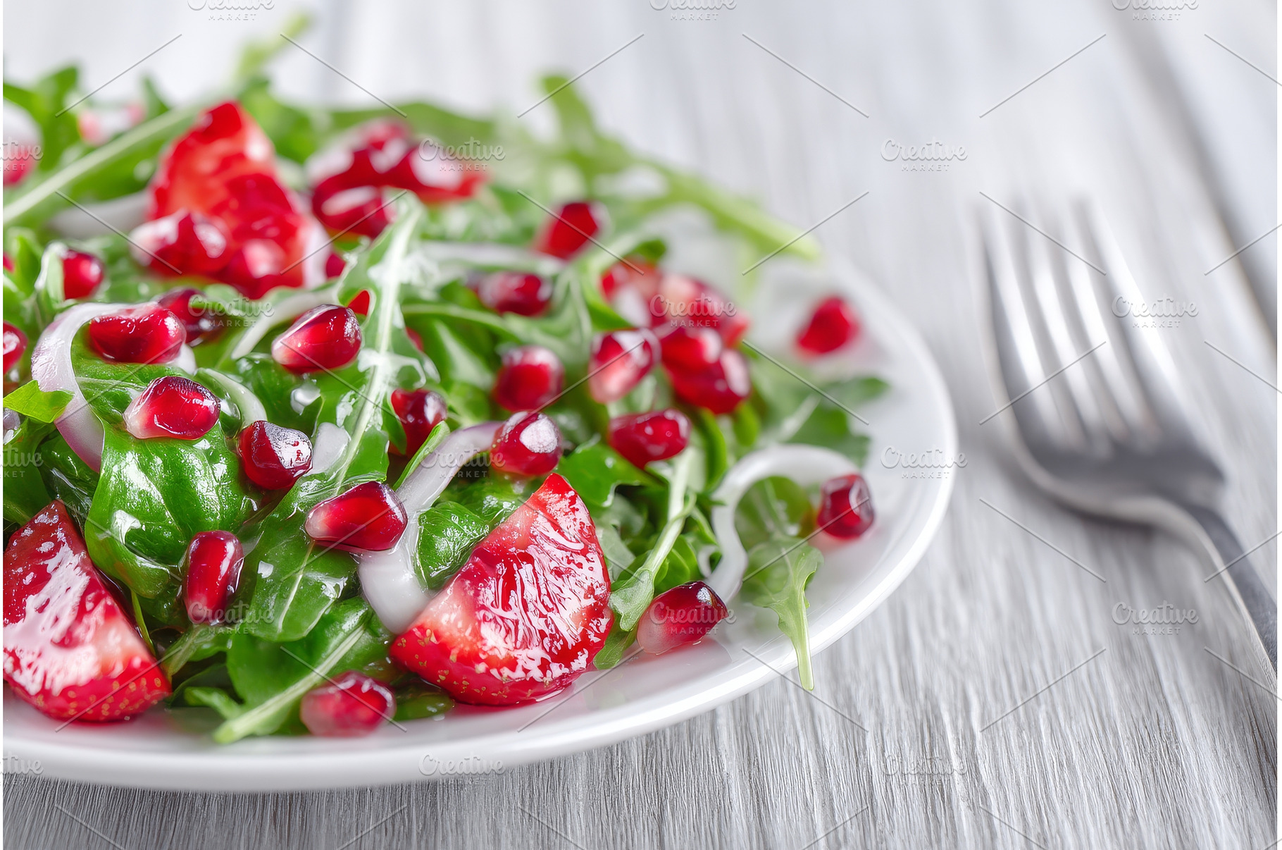 On a white wooden background, a, a Food & Drink Photo by ZinetroN