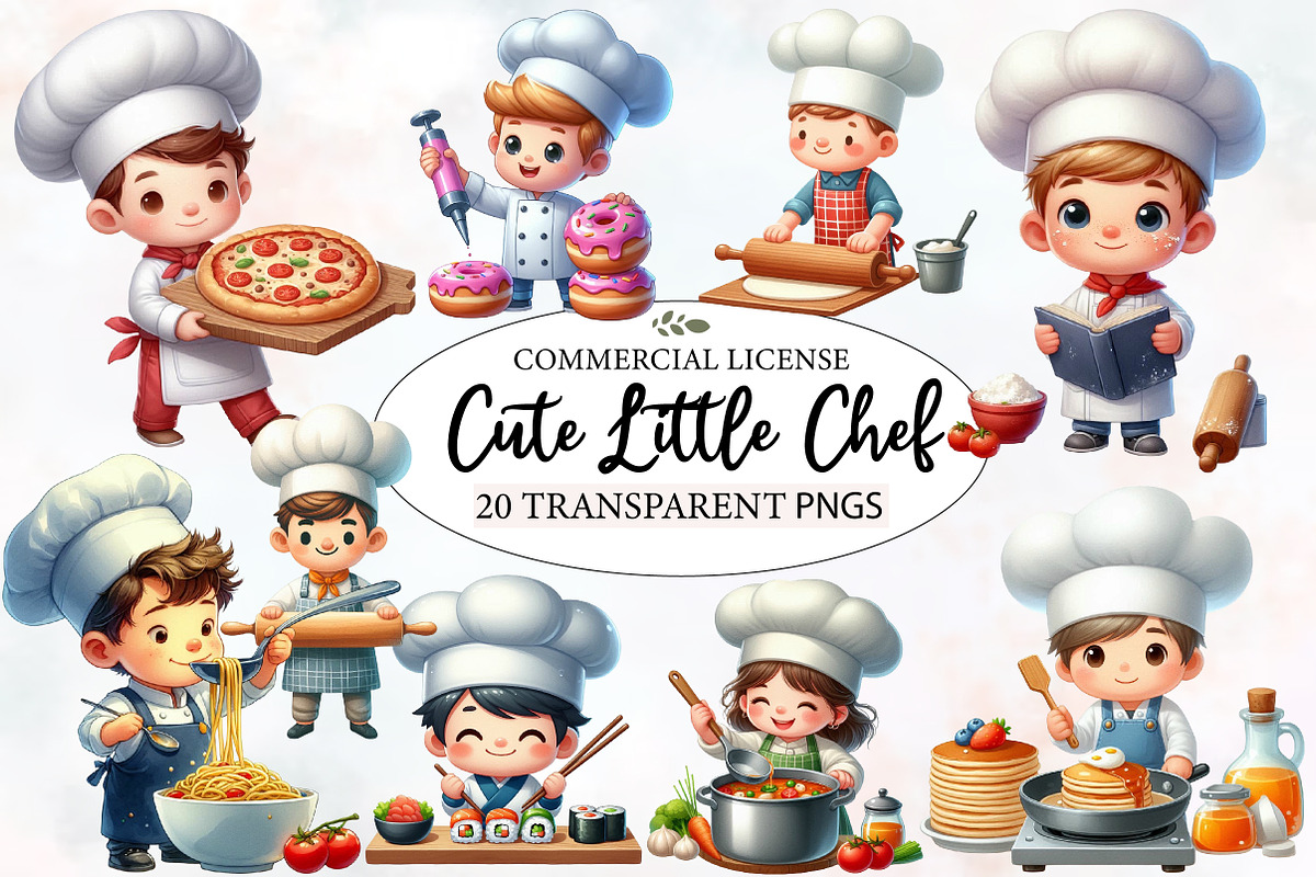 Cute Little Chef Clipart Cooking, an Illustration by Designworld (Photo 1 of 6)