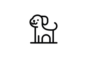 Dog standing alert outline branding, a Branding & Logo Template by Vectorium Studio