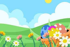 Blue Easter Background lllustration, a Seasonal Illustration by graphicook