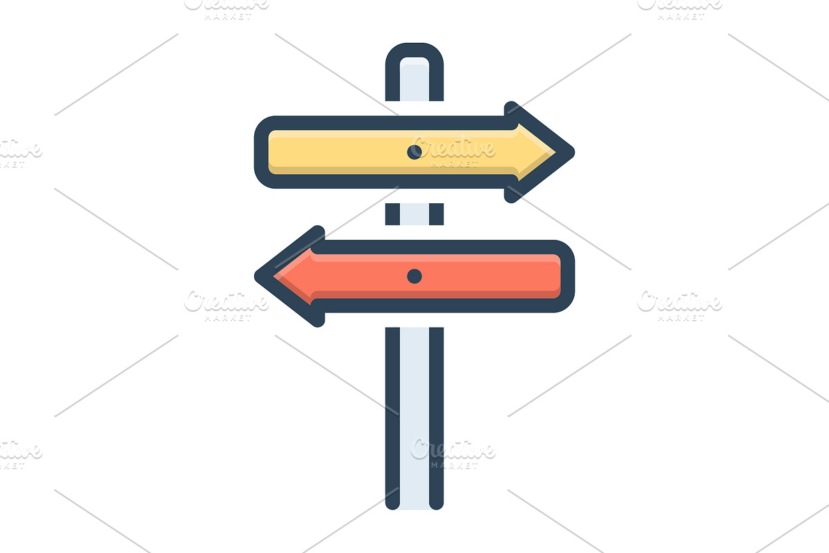 Direction board color icon, a Duotone Icon by Creative priyanka