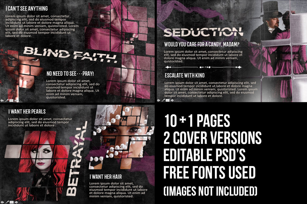 Grunge Dark Presentation Desdemona, a Presentation Template by the little wonder shop (Photo 4 of 15)