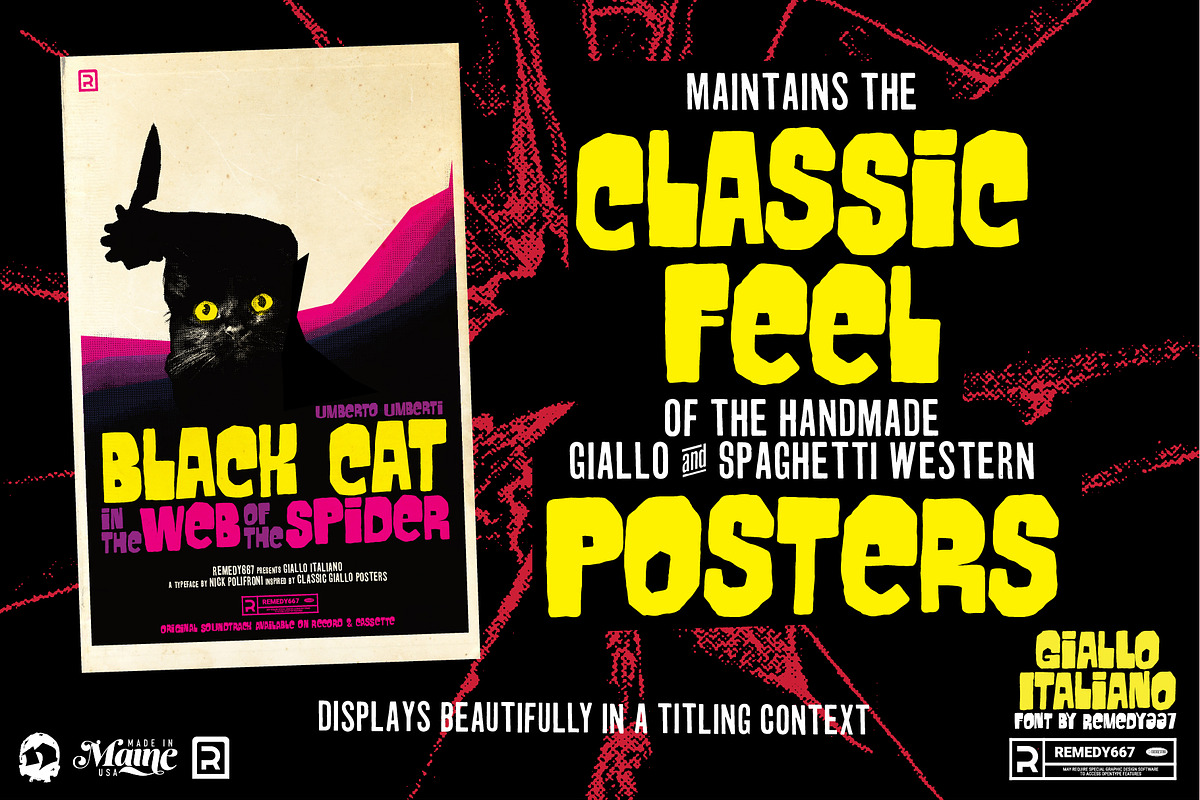 Giallo Italiano - Horror Film Font, a Font by Remedy667 (Photo 2 of 6)