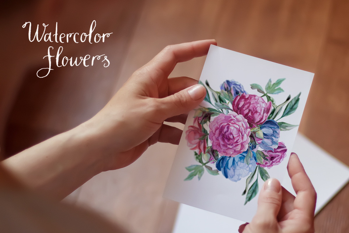 Watercolor different flowers, a Decorative Illustration by katyabuslaeva (Photo 3 of 4)