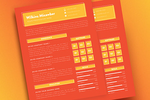 Vibrant Resume Layout Red & Orange, a Resume Template by wavebreak