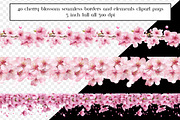 Cherry Blossom Seamless Borders, an Object Graphic by AllTheKewtClipart (Thumbnail 4 of 10)