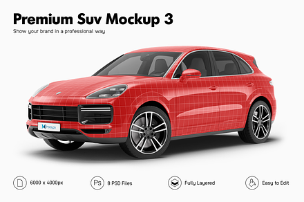 Premium SUV Mockup 3, a Pens & Pencil Mockup by Mockupix