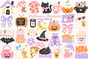 Halloween Sleepover Clipart Preppy, a Seasonal Illustration by SugarCloudStudioArt (Thumbnail 1 of 6)