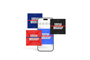 Social Media Mockup with Bold Text, a Mockup by graphypix (Thumbnail 1 of 4)