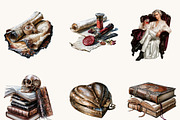 Watercolor Gothic Romance Clipart, a Person Illustration by BusyDaydesign (Thumbnail 4 of 9)