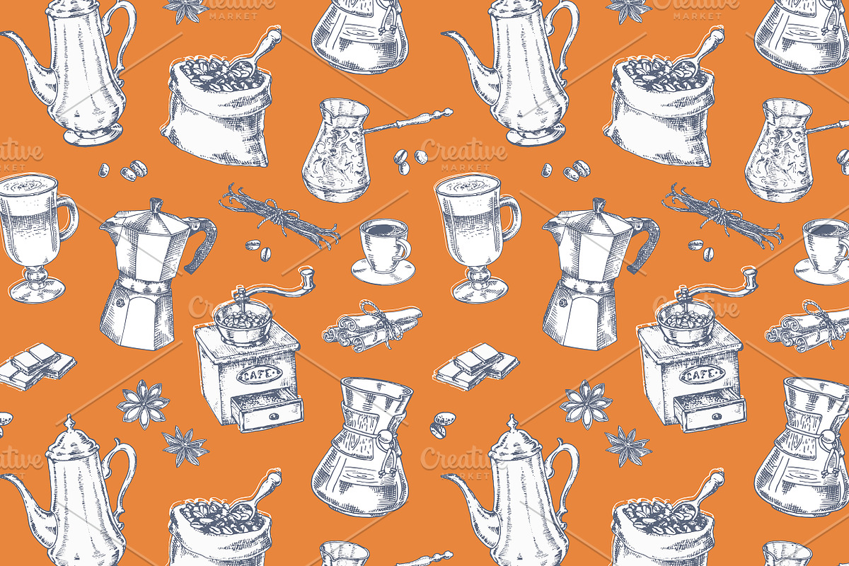 Set of coffee illustrations, a Food Illustration by Evgeniia Lanskikh (Photo 5 of 7)