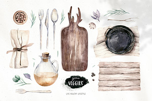 Watercolor Fresh Veggies Collection!