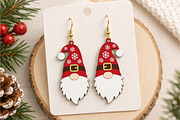 Gnome Christmas Earrings Laser Cut, a Seasonal Illustration by Canvas Craft (Thumbnail 4 of 6)