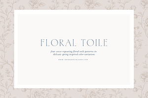 Pastel Floral Toile Digital Paper