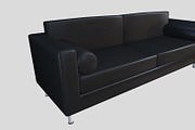 Black Leather Couch, a Furniture 3D Model by GamePoly (Thumbnail 3 of 6)