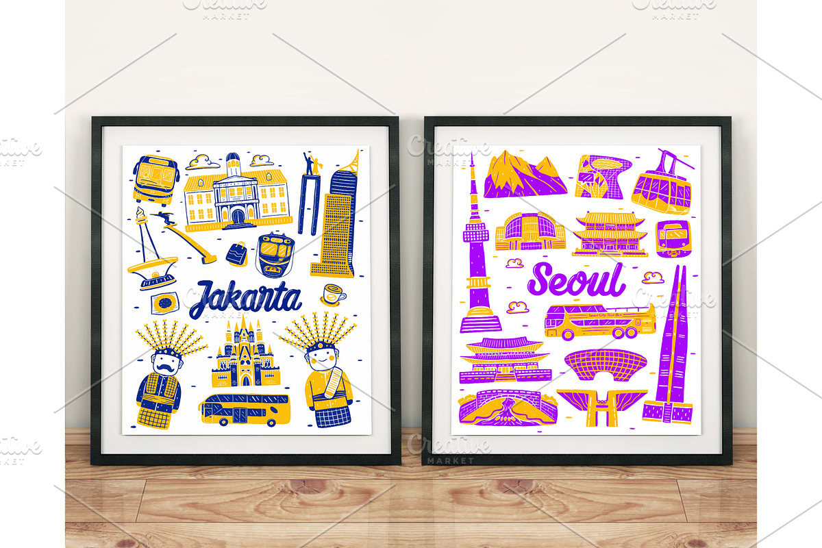 Travel Poster Big Bundle Vector Art, an Object Graphic by MEDZ (Photo 10 of 10)