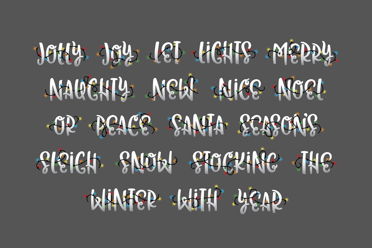 Christmas Lights Font, a Script Font by Akrinity Digital (Photo 8 of 10)