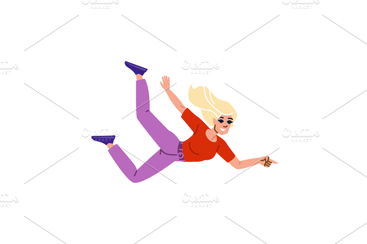 Happy young woman flying and, an Object Illustration by pikepicture