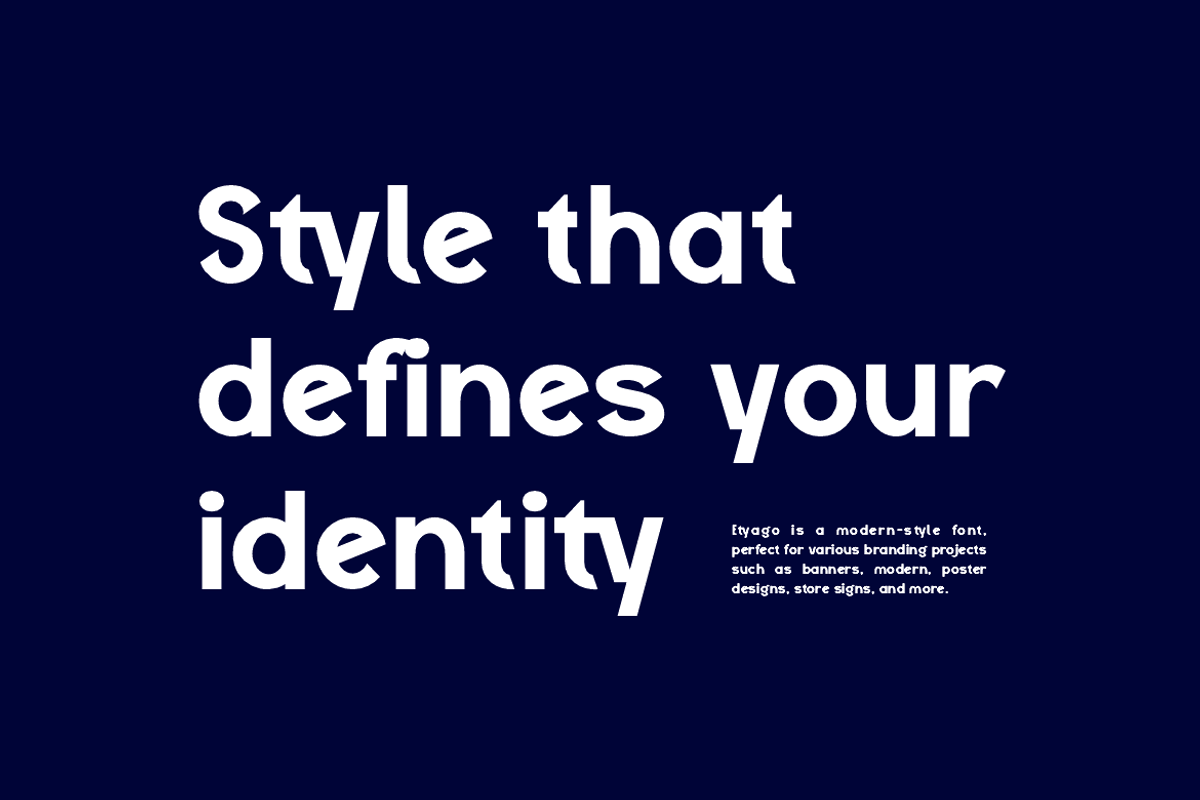 Etyago - Logo Bold Font, a Sans Serif Font by Iqsiart Studio (Photo 6 of 14)